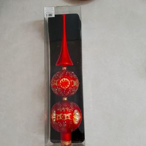 Red Christmas tree topper